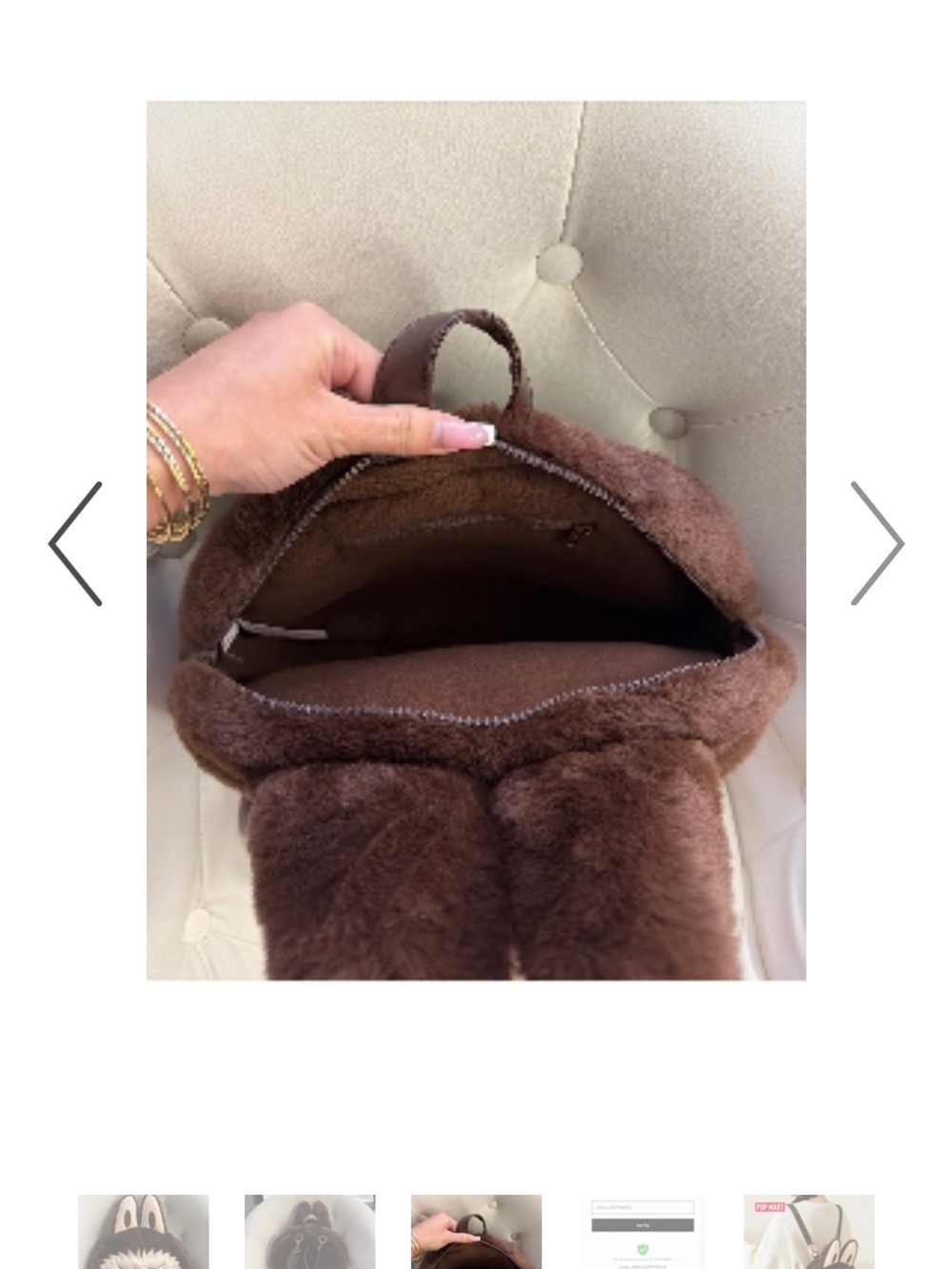 Authentic Labubu Monsters bag with pillow and blanket - Picture 3 of 6